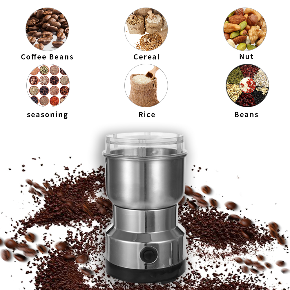 Elektrisk kaffekvern kraftige bønner krydder nøtterfrø kaffebønnekvern mølle urter nøtter kjøkken salt pepper kvern blender