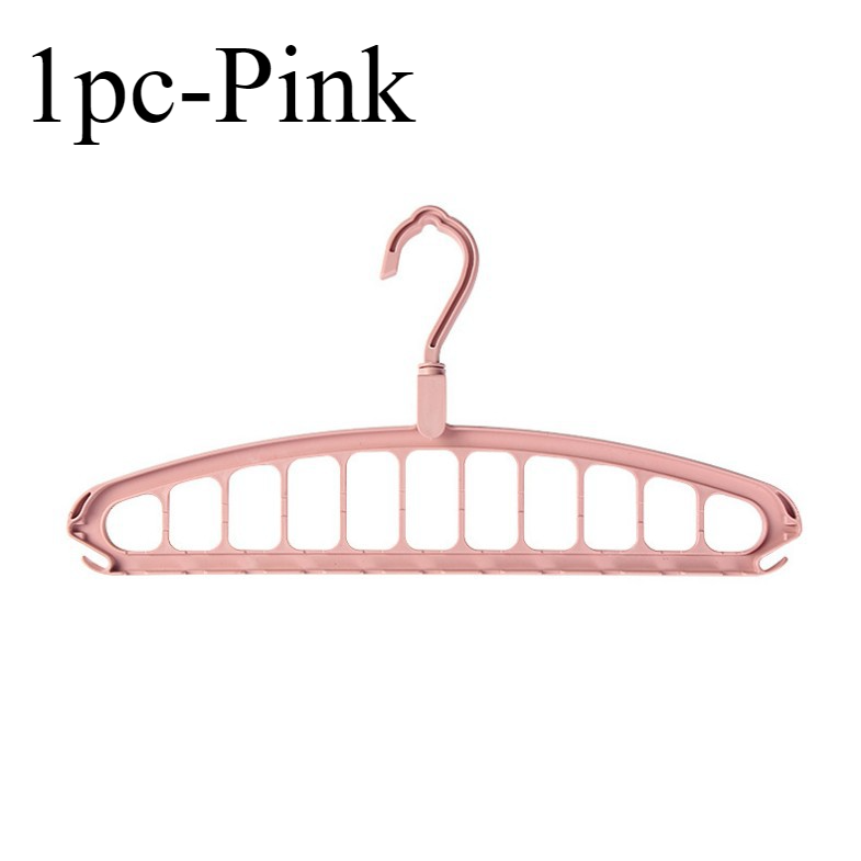 1/2pcs Space Saving Multi-Hole Clothes Hanger For Home, Dorm, And Travel-Foldable Drying Rack For TrousersShirts, And Skirts,: Pink