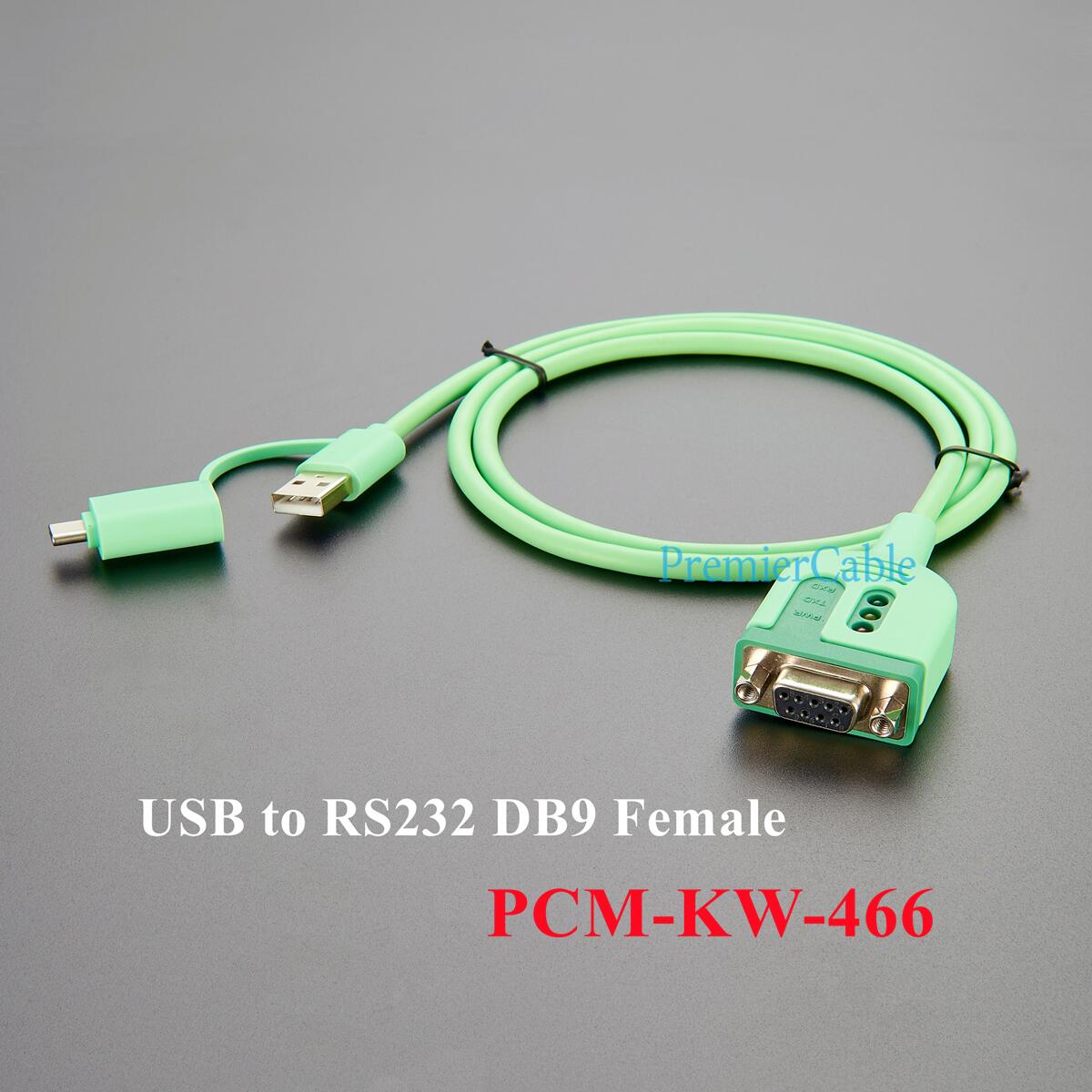 USB To RS232 Serial Cable USB Type C to RS232 DB9 Male Serial Port Adapter Cable with FTDI Chipset Type A to RS232 Converter: grey