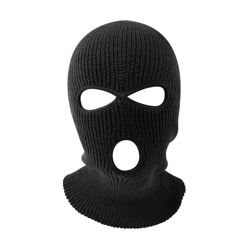 3 hull vinter varm unisex balaclava maske lue full ansiktsmaske svart strikket ski snowboard lue caps hip hop flere farger lue: A 01