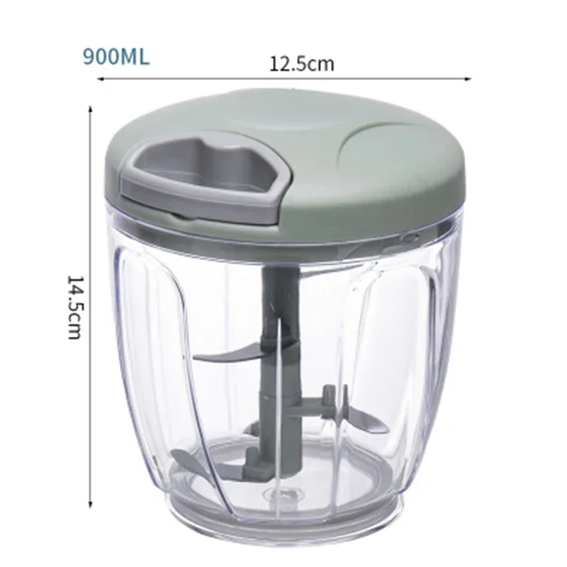500/900ML Knoflook Chopper Handmatig Draaien Groentesnijder Chopper Slicer Fruit Knoflook Crusher Keuken Gadget Blenders Vleesmolen