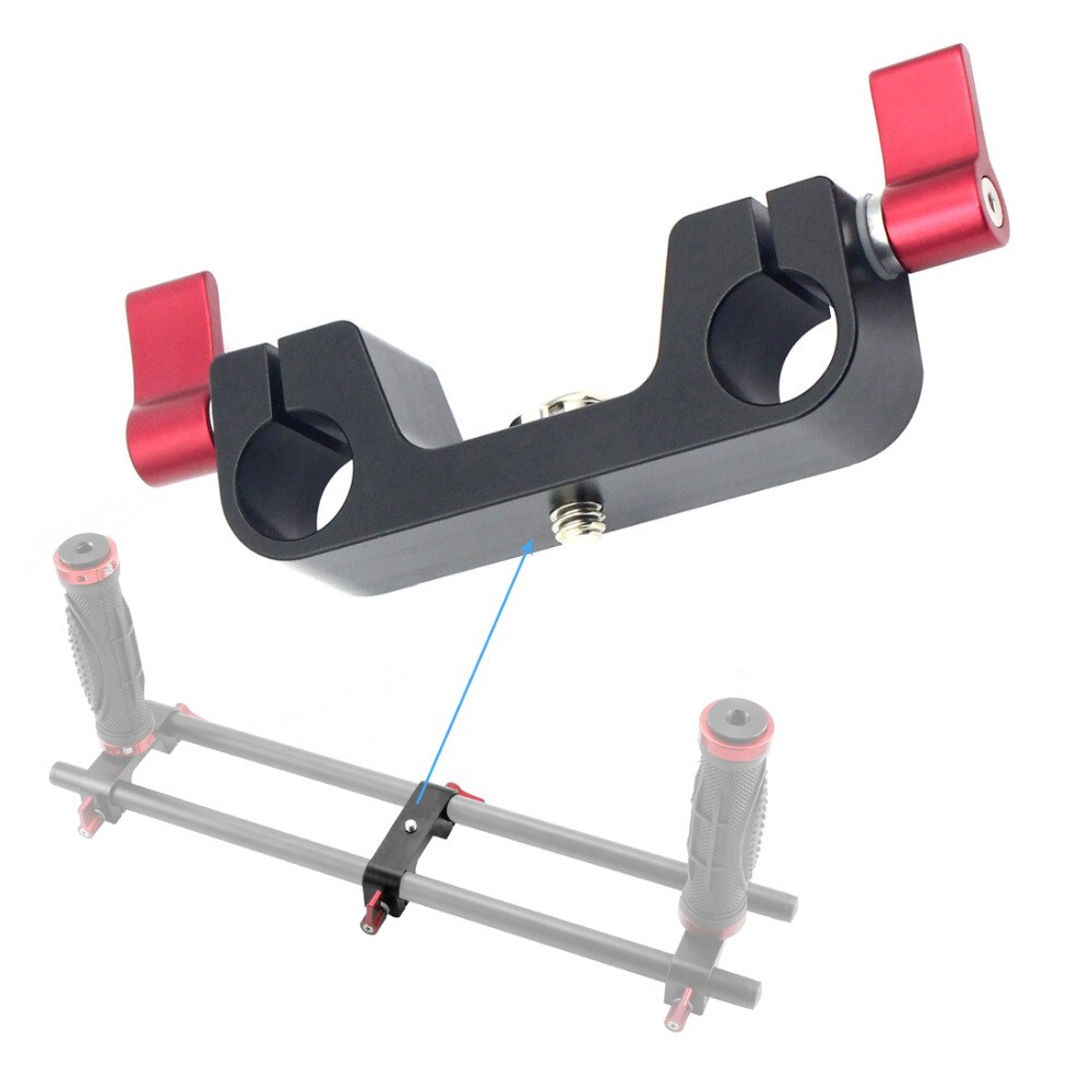Stavklämma monteringsadapter med 1/4 " skruv för 15mm räls stavsystem för 5 d 2 5 d 3 60d 600d dslr kamera fotostudio tillbehör