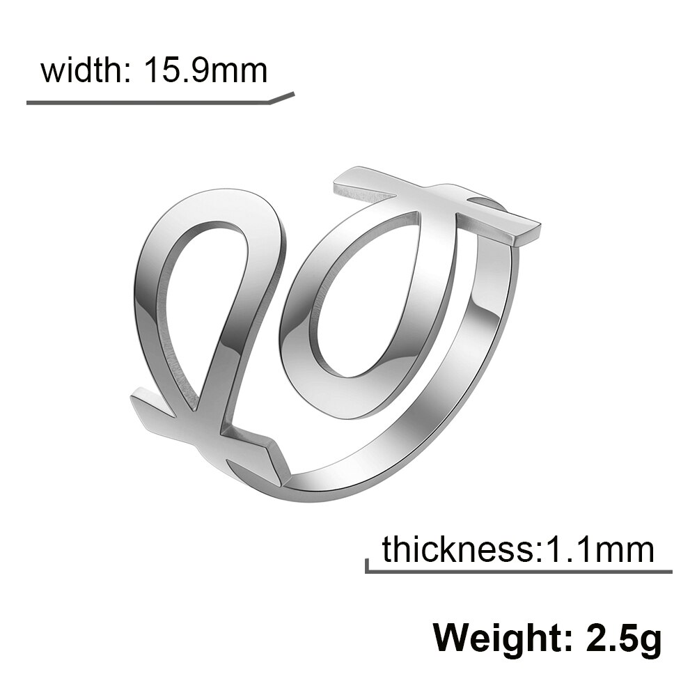 LIKGREAT Egitto Ankh Croce Anelli per le donne Anello da dito regolabile con cuore in acciaio inossidabile Gioielli religiosi egiziani Regalo di nozze