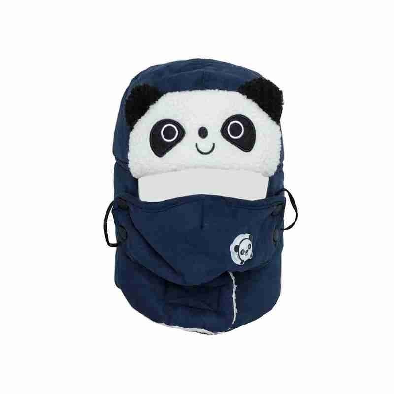 Gezichtsmasker muts voor kinderen panda fleece muts voor kinderen gezichtsmasker voor jongens wintermuts warme en dikke muts met oorkleppen