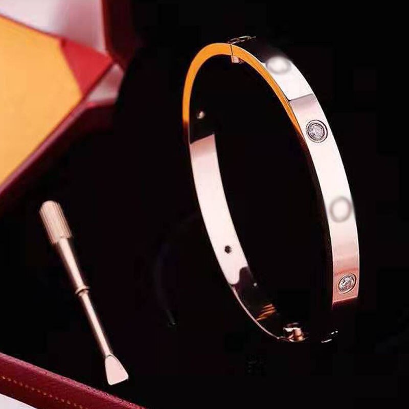 Lovers Bracelet Women Beautiful Bracelets Stainless Steel Golden Bangles Simple Zirconia Bangles Jewelry for Woman