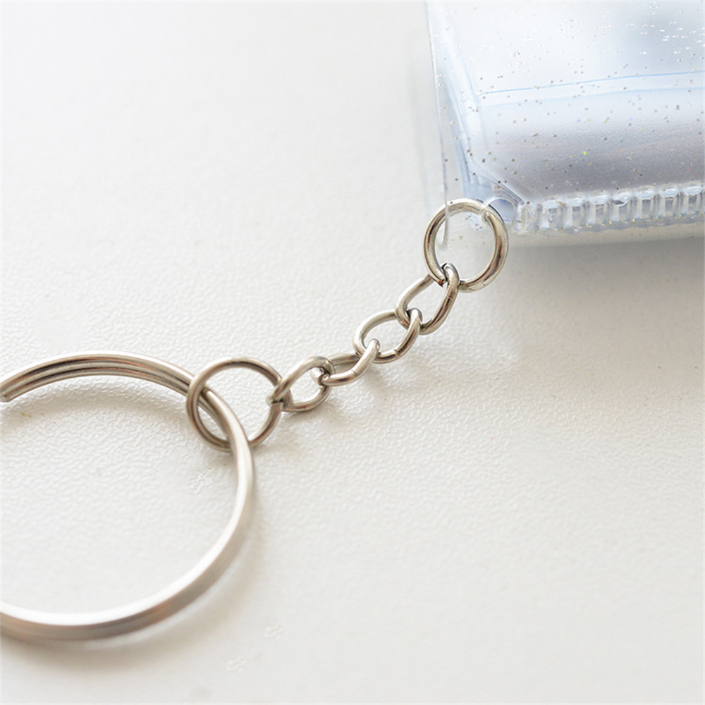 16 Pages Mini Photo Album Keychains Women's Small Instant Picture Album Key Chain Pendant ID Photo Interstitial Pocket Keyring