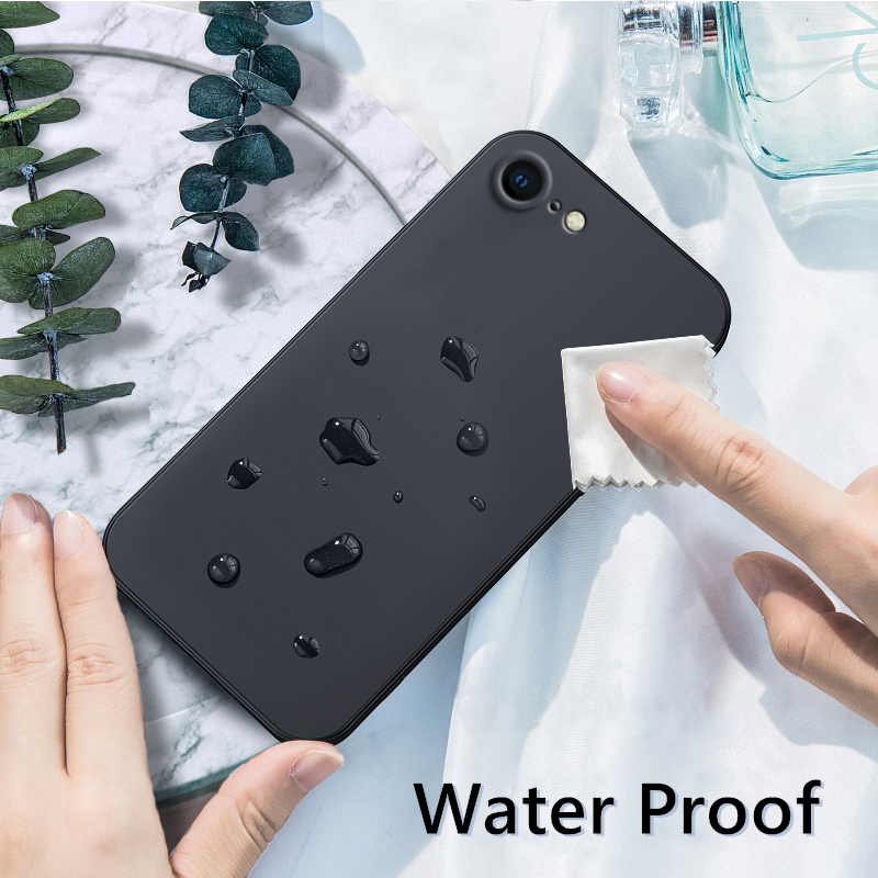 Til iphone 7 telefondeksel iphone 8 tpu luksuriøst støtsikkert originalt flytende silikondeksel iphone  se 7 8 pluss deksel