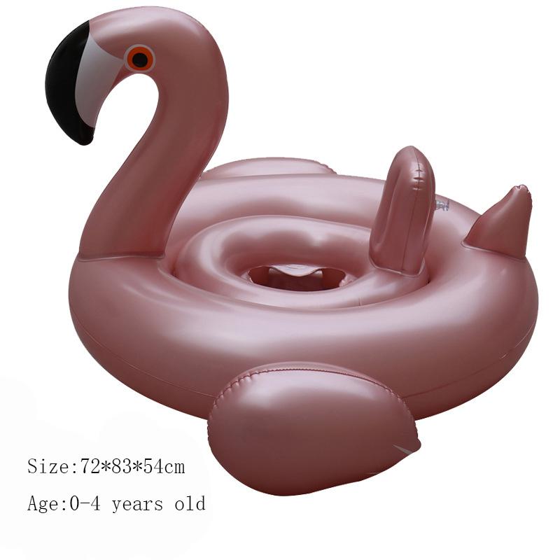 0-4 Years Old Kids Baby Cartoon Animal Shape Inflatable Swimming Ring Flamingo Unicorn Floating Ride-ons Swim Rings for Children: E