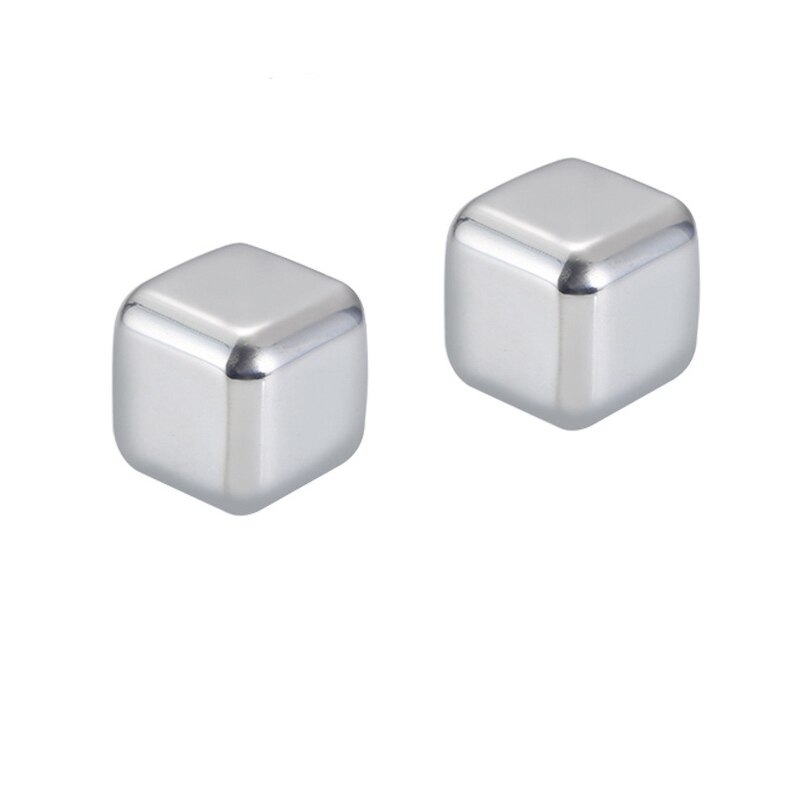 Spklifey Wine Cooler Stainless Ice 2 4 6 8 Pecs Stainless Steel Ice Cubes Whisky Decoration Reusable Ice Cubes Stainless Cooler: 2 Pecs