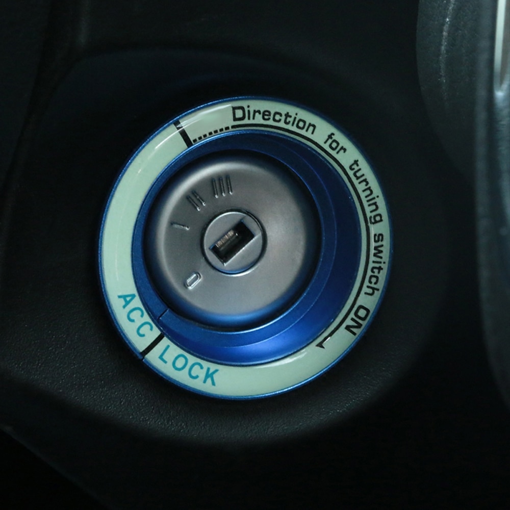 Aluminium bil tændingsnøglekontakt ring cover hul cirkel klistermærker til ford focus 2 3 4 mk2 mk3 mk4 tilbehør
