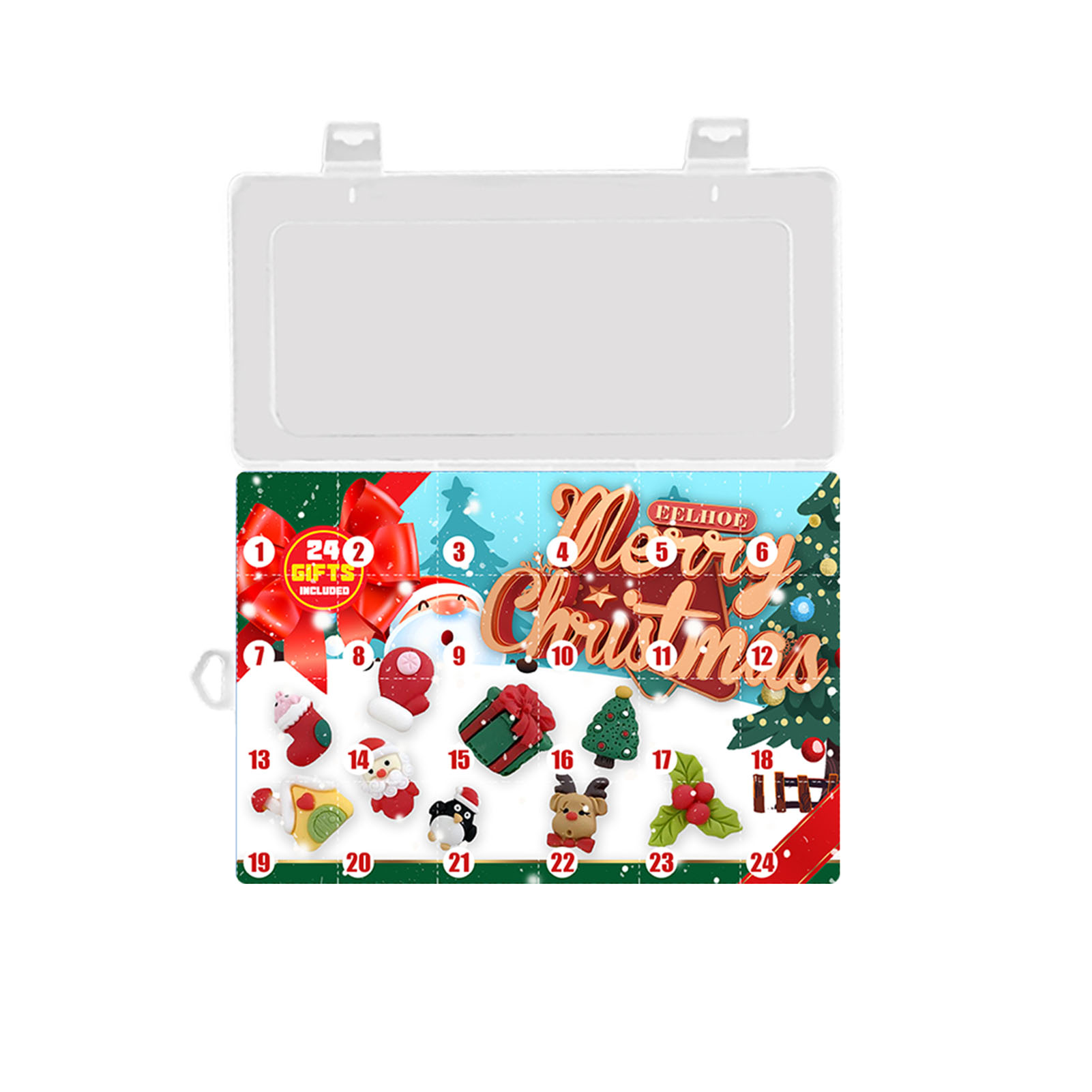 Kerst Advent Countdown Kalender Dinosaurussen Geschenkdoos 24Pcs Knijp Dier Speelgoed Dier Standbeelden Educatief Leuk Speelgoed Voor Kind: C