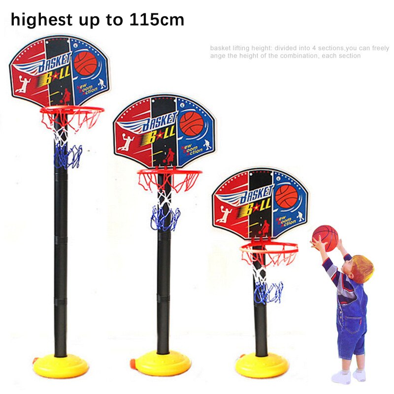 Mini Kinderen Basketbal Stand Draagbare Mand Rack Verstelbare Plastic Opknoping Basketbal Hoepel Kinderen Basketbal Speelgoed Set