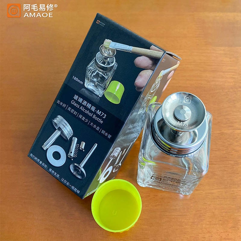 180ML Glass/Plastic Alcohol Bottle Washboard Water Bottle Antistatic Metal Core Cleaning Tool For Mobile Phone Repair