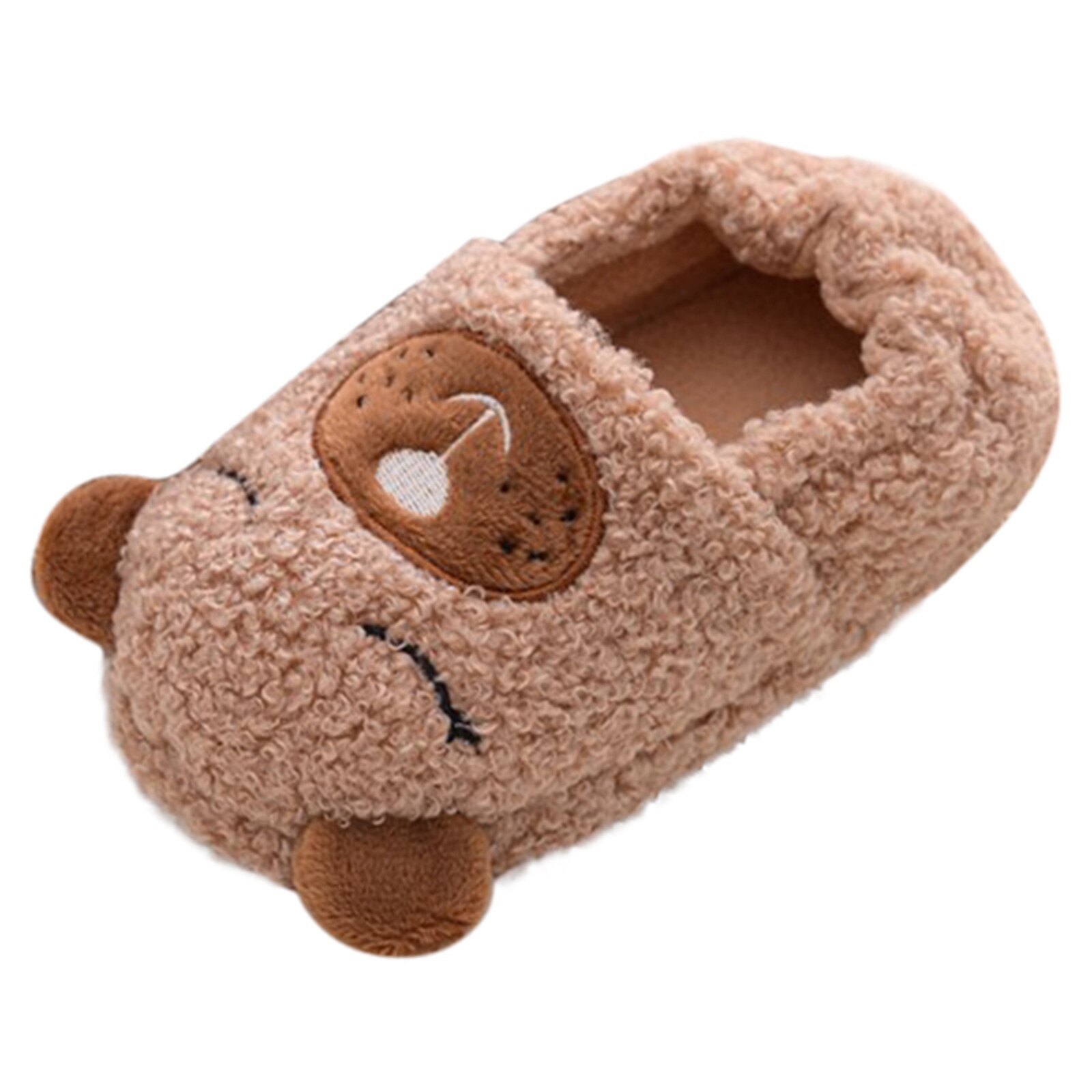 Children Slippers kids shoesToddler Infant Kids Baby Warm Shoes Boys Girls Cartoon Soft-Soled Slippers Children Slippers: Brown / 9