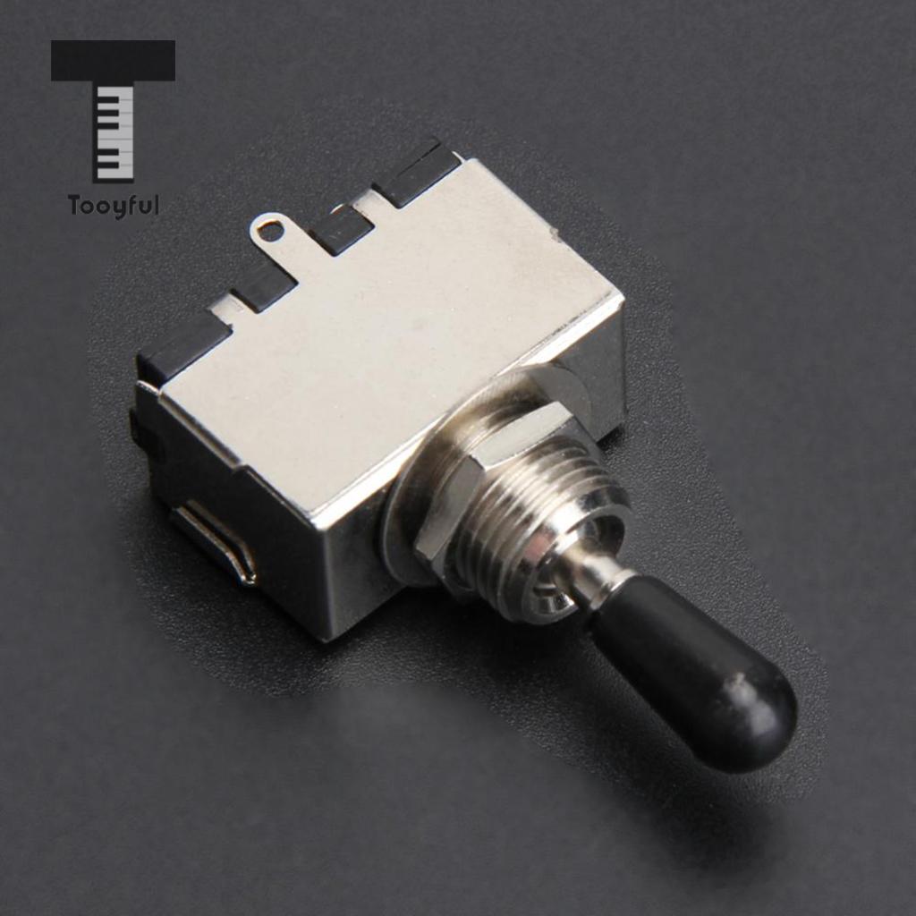 Tooyful Vervanging 3 Manier Schakelaar Pickup Selector W/Zwarte Knop Voor Lp Elektrische Gitaar Onderdelen