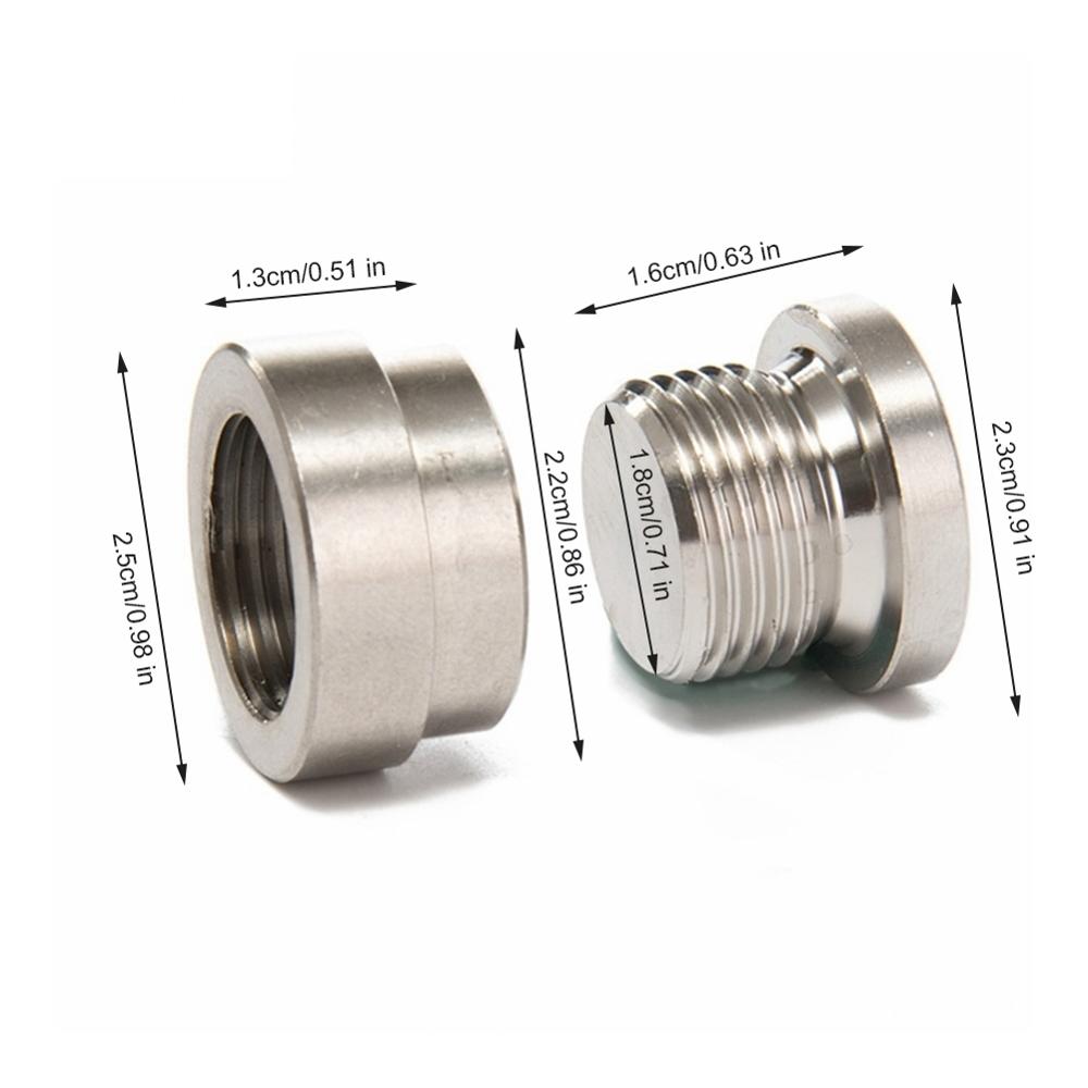 O2 Oxygen Sensor Metal Weld On Bung & Plug Wideband Nut & Cap Kit Set Car Motorcycle spare Parts