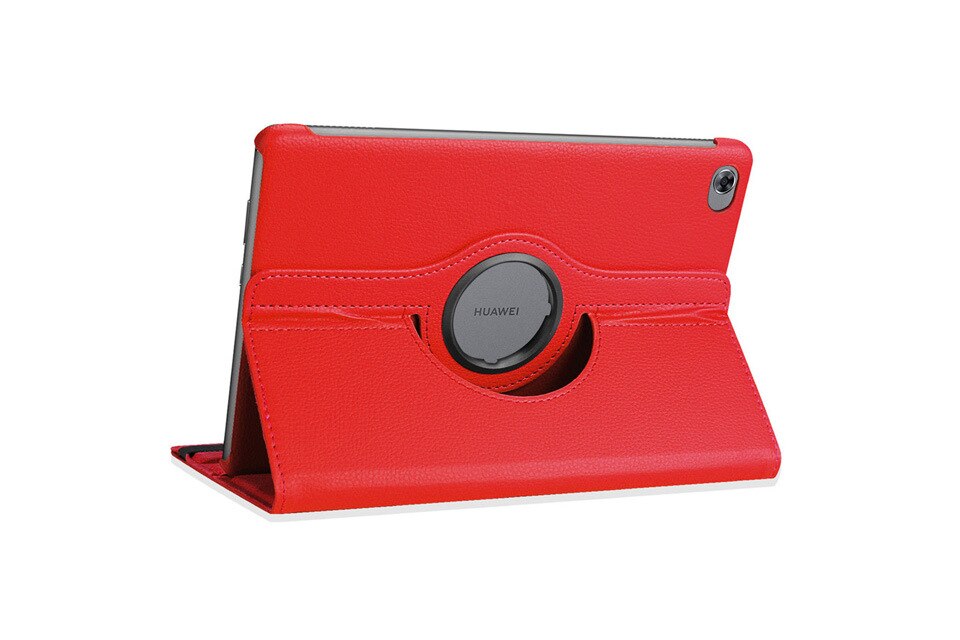 360 giratoria de la PU Funda de cuero para Huawei MediaPad M5 Pro 10,8 lite 10,1 8,4 BAH2-W19 JDN2-AL00 SHT-AL09 CMR-W09 Tablet caso: Rojo / For Huawei M3 lite10