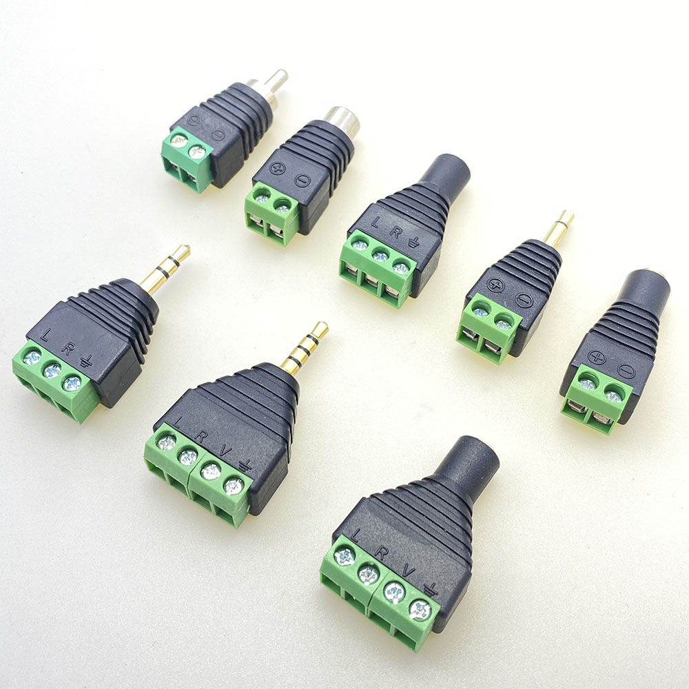 3.5mm 2/3/4 pole stekker/vrouwelijke schroef terminal socket mono/stereo connector 3.5mm 1/8 Inch hoofdtelefoon audio-ingang adapter