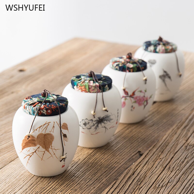 Moisture-proof seal portable ceramic with lid coffee bean candy biscuit collection storage tank kitchen storage decoration