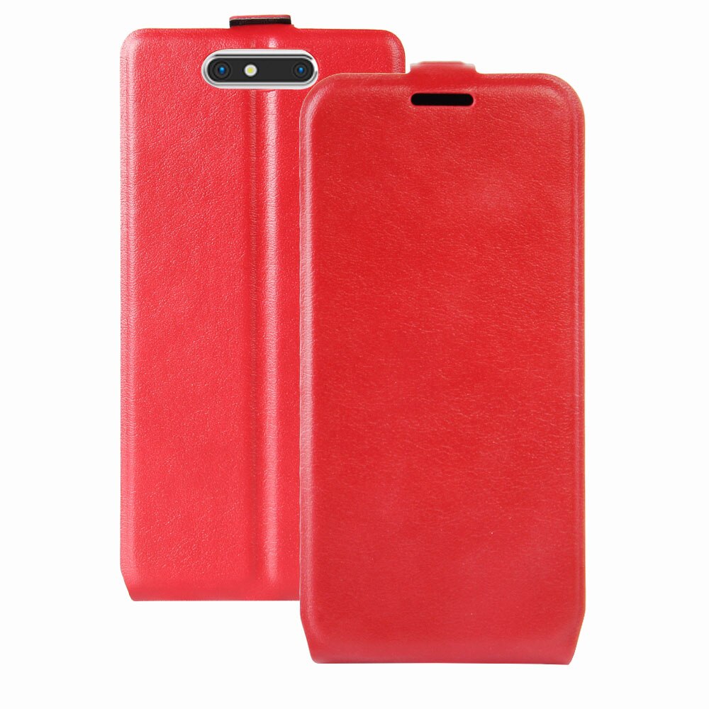 case for ZTE Blade V8 leather case Magnetic adsorption flip case Protective Case Clamshell Holster: Red