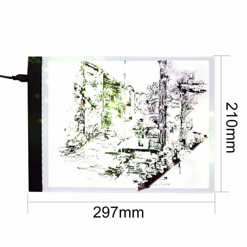 LED Light Box Drawing Board Artist Thin Art Stencil Board Tracing Plat LED Drawing Board USB Powered A4 Copy Station