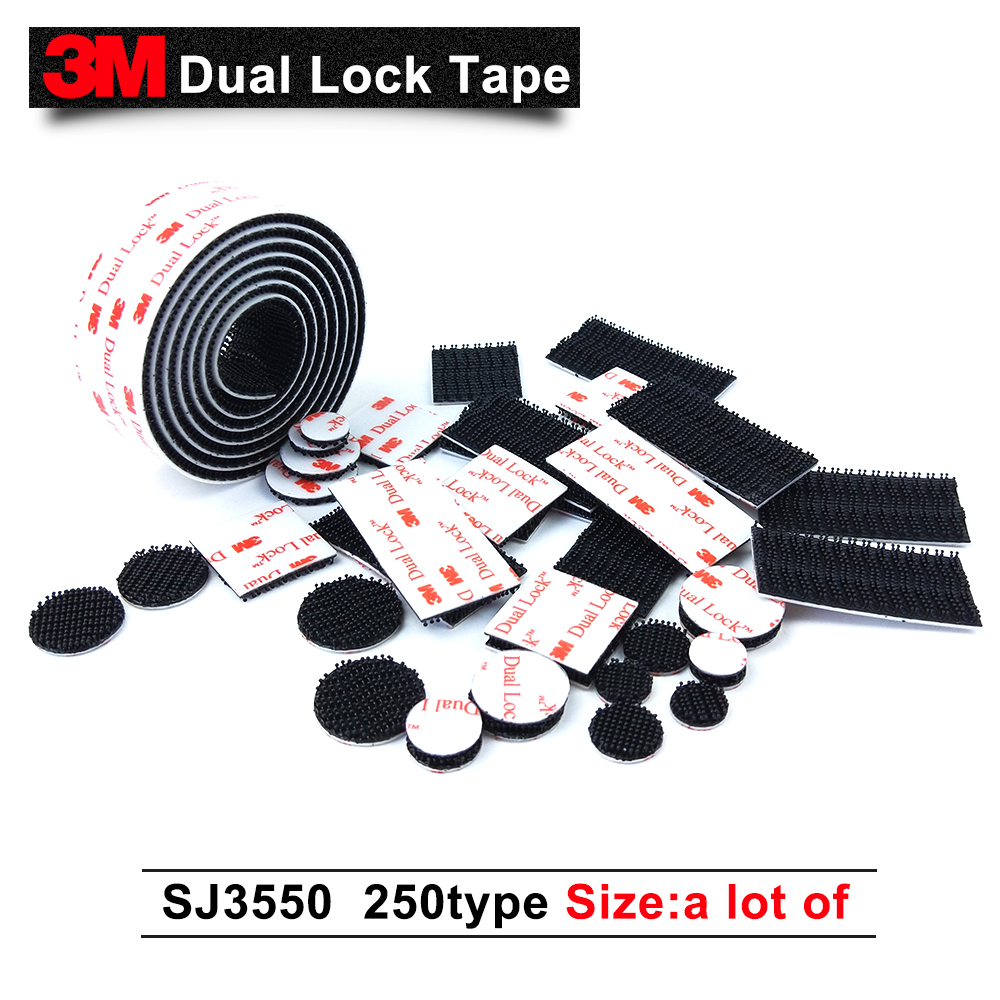 Die cut 3 M Dual Lock SJ3550 Zwart Type 250/Zelfklevende Hersluitbare Sluiting Tape