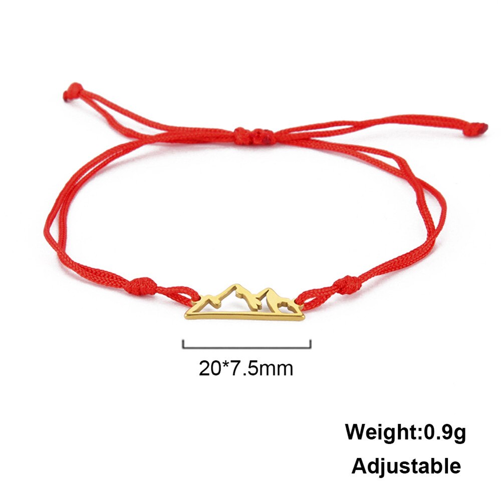 Skyrim Nette Berg Charme Armband Frauen Mädchen Edelstahl Einstellbare Kette Link Armbänder Pulsera Schmuck 2022: Red Rope