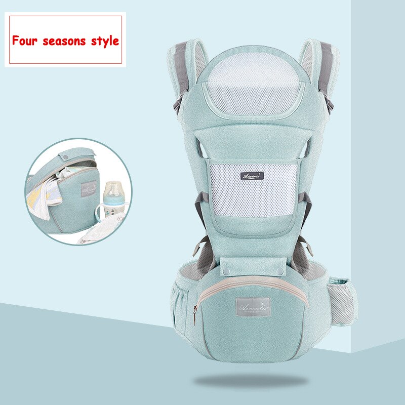 2022 0-48 Month Ergonomic Baby Carrier Infant Baby Hipseat Carrier 3 In 1 Front Facing Ergonomic Kangaroo Baby Wrap Sling: green seasons 354