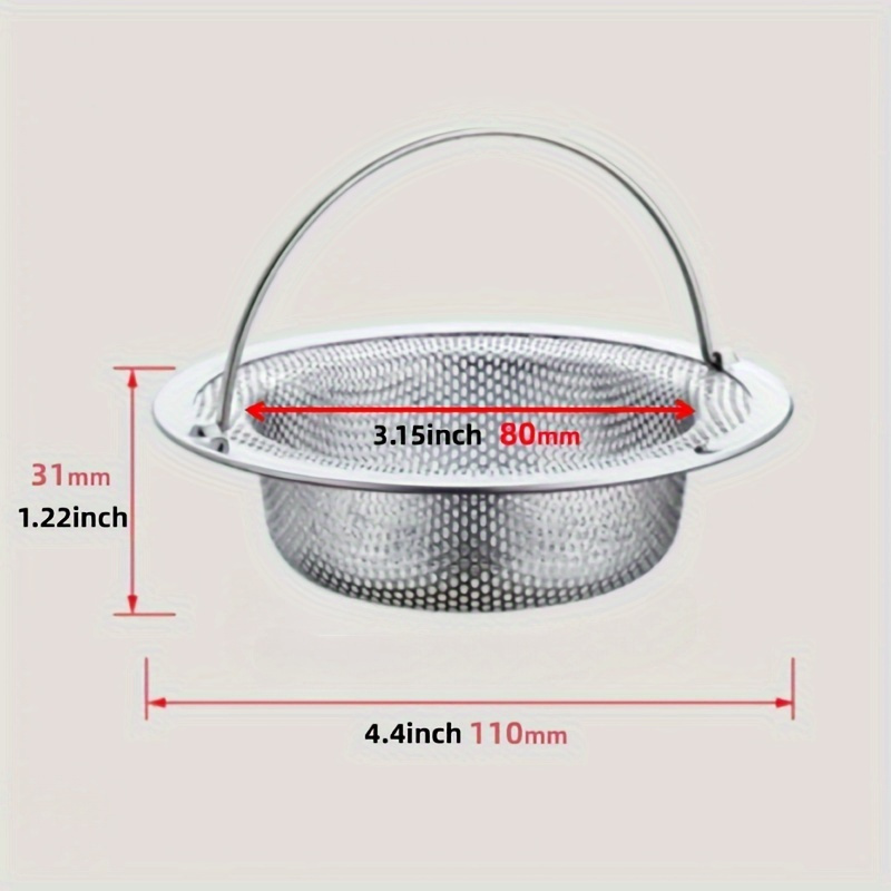 Premium Stainless Steel Kitchen Sink Strainers Anti-Clogging Mesh Drain Stoppers with Deep Baskets,Dishwasher Safe
