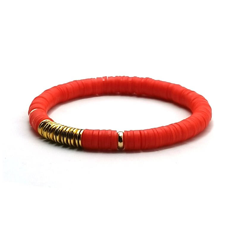 Handmade Boho Polymer Clay Bracelet Women Adjustable Heishi Disc Beads Bracelet Summer Jewelry: 3