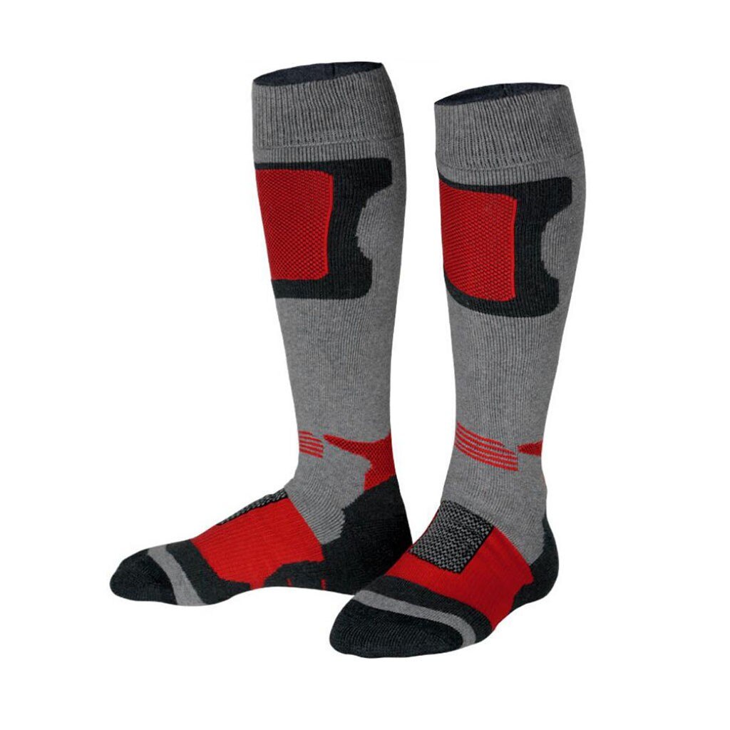 Männer frauen Unisex Winter Warme Wandern Bergsteigen Ski Socken Outdoor Sport Strümpfe Über Dem Knie Lange Verdicken Baumwolle Socken: Rot