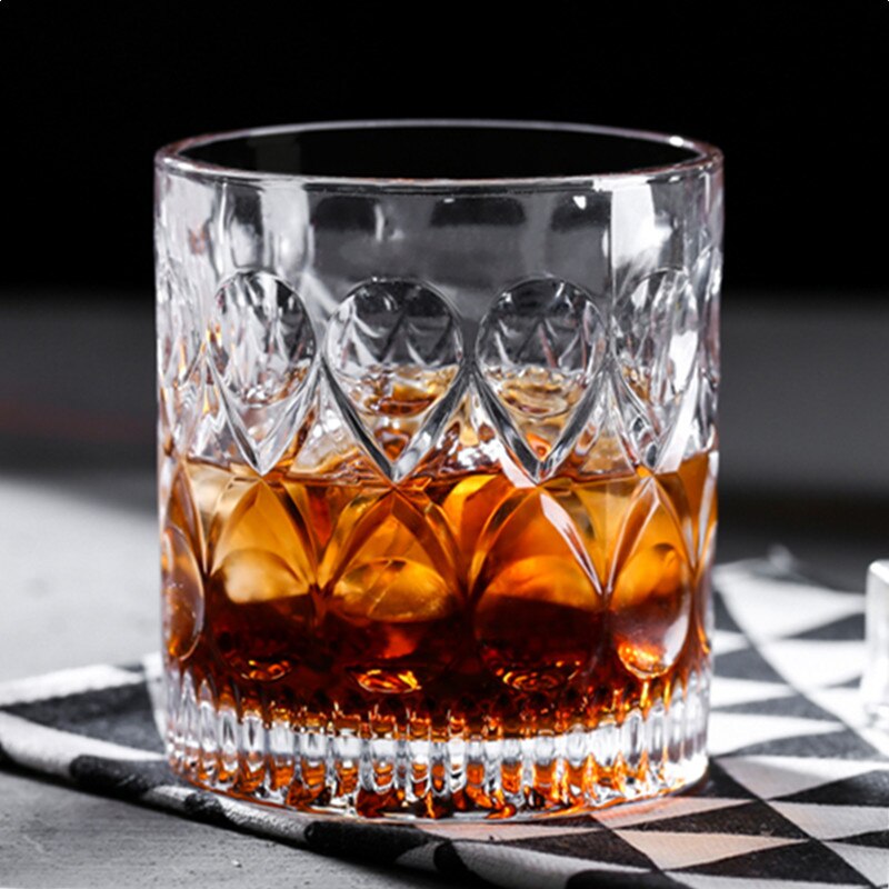 Hushållsartiklar av premiumkristall whiskyglas dricksglas glasfritt bly graverat konjakglas perfekt för cocktailjuice
