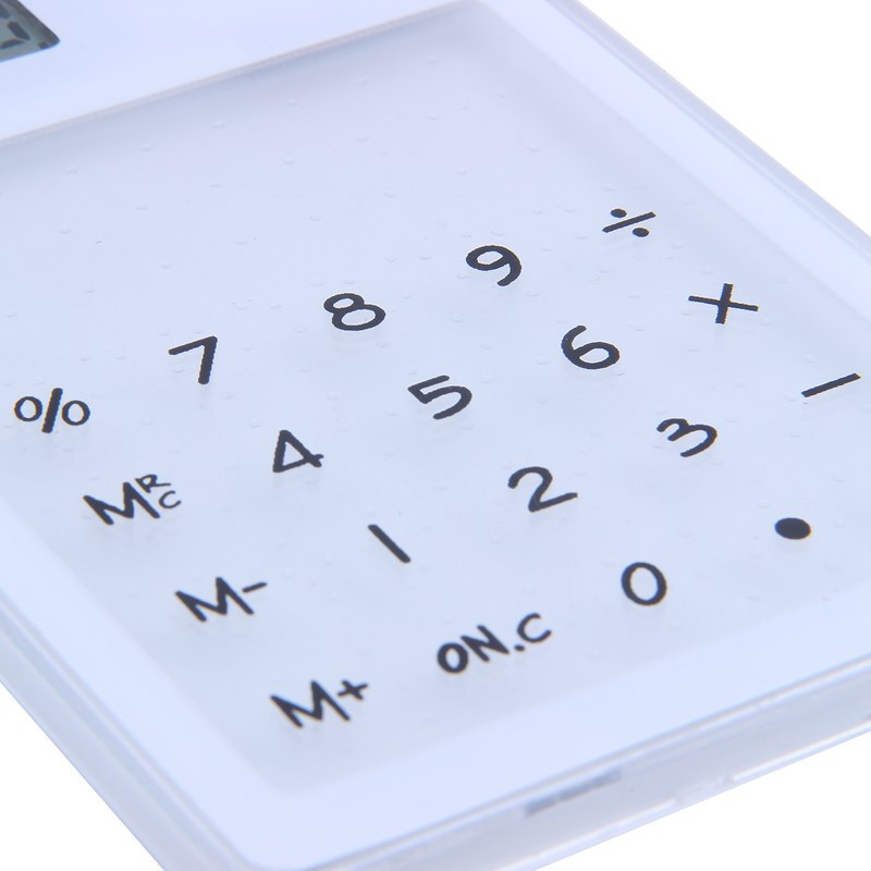 Transparent Calculator Clear Scientific Calculator Solar Energy Led Calculator Stationery White
