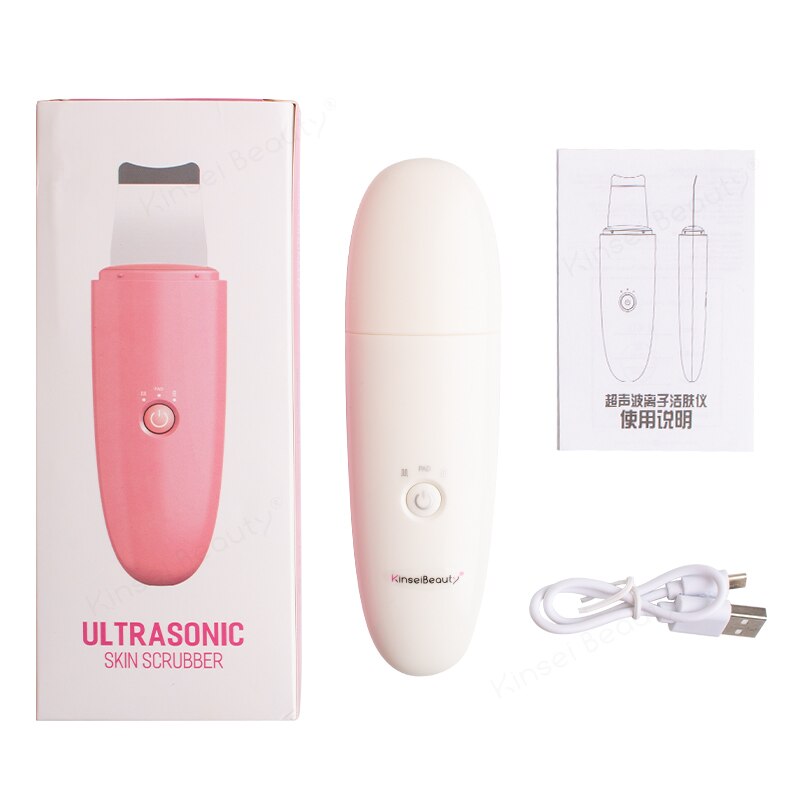 Limpiador ultrasónico Facial de la piel limpiador profundo de la cara máquina de limpieza de ultrasonidos espinillas pala espátula Facial raspador de la piel