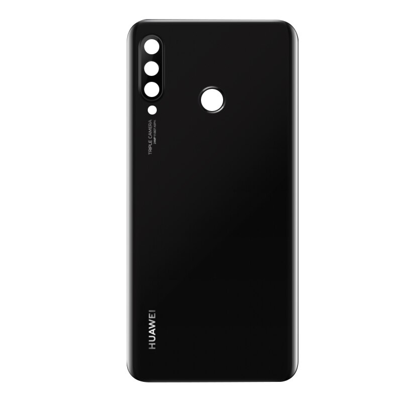 Original Back Housing Replacement for HUAWEI P30 Lite Back Cover Battery Glass Huawei Nova 4e with Camera Lens adhesive Sticker: 48MP Black