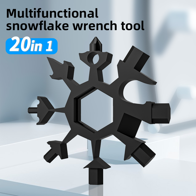 Universal Tragbare 18-in-1 EDC Schneeflocke Drehmomentschlüssel Multi-tool Werkzeuge Set Multifunktions Hand Werkzeuge Manuelle Werkzeug: Black