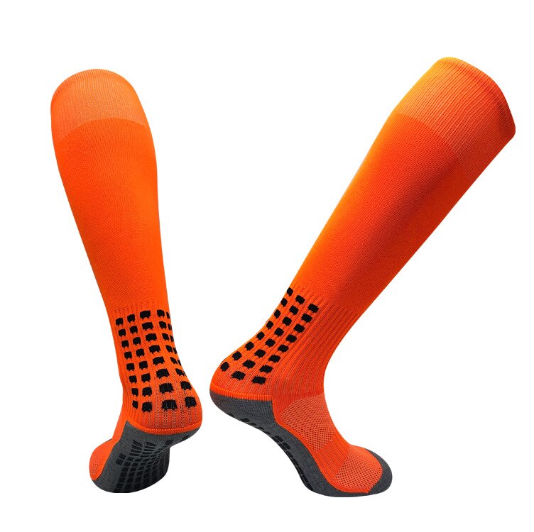 Mænd kvinder sokker knæhøje lange strømper skridsikre strømper kompression cirkulation basketball sokker voksne: Orange