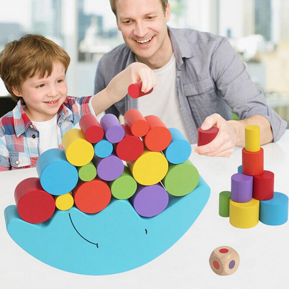 Abwe Beste 1 Set Baby Kinderen Speelgoed Maan Balance Game En Games Speelgoed Voor 2-4 Jaar Oud meisje & Jongen (Blauw)