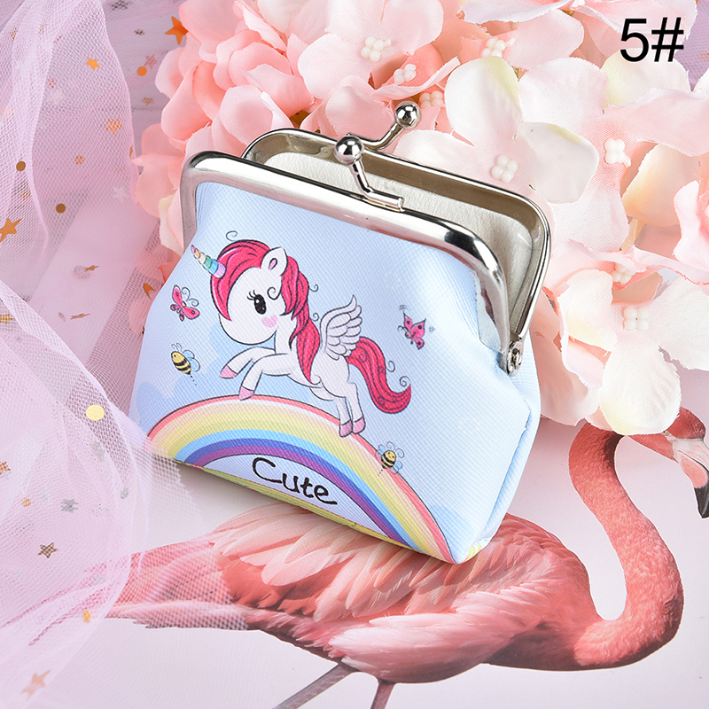 Frauen Cartoon Einhorn Flamingo Geldbörse Niedliche Kleine Tasche Kupplung Brieftasche Null Brieftasche Münze Tasche