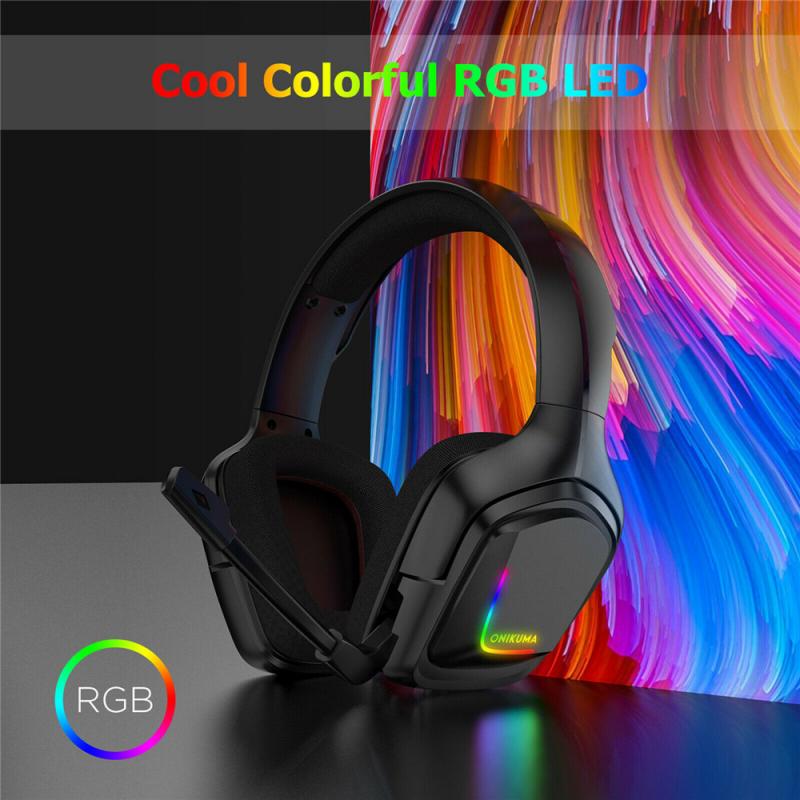 K20 Glow RGB Gaming Headset Stereo Surround Cuffia Con Il Mic 3.5 millimetri Wired Musica Surround Sound Auricolare Per PS4 Xbox del computer portatile: Default Title