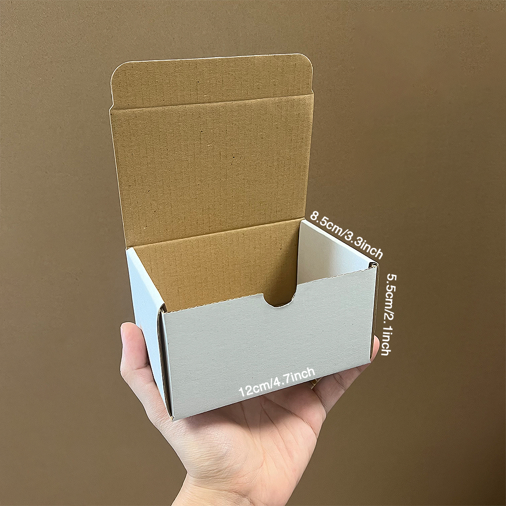 Boîte d'emballage en papier ondulé pliable blanc, 10 pièces/lot, boîte en Carton de mariage pour petites entreprises, boîte de rangement d'emballage, boîte de courrier: Rose
