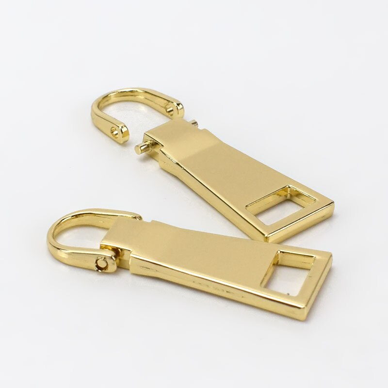 5Pcs Detachable Metal Pullers for 8# 10# 15# Zipper Sliders Head Zip Repair Kits Pulls Tab DIY Handmade Sewing Craft ZT109: gold