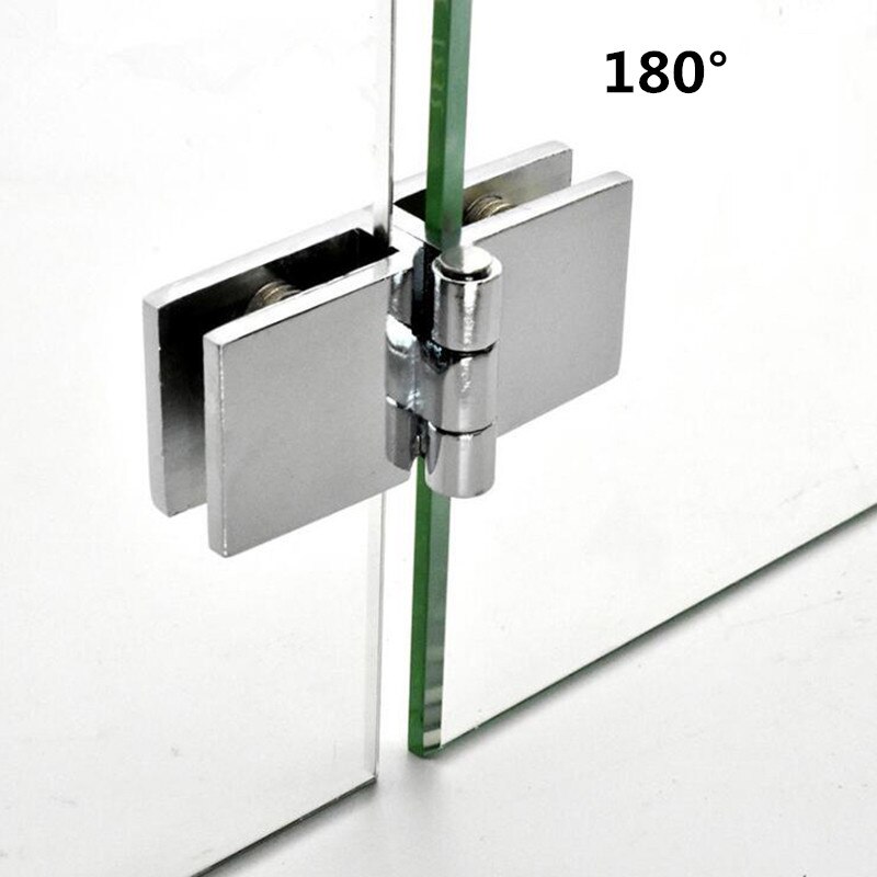 1Stck 0/90/180 Grad Glas Klemme Legierung Scharnier Bar Glas Tür Schränke Schaufenster Scharnier Hardware- Geeignet für Glas Dicke 5-8mm: 180  Grad
