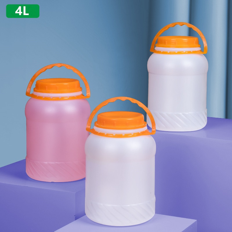Food Grade 1 gallon Round plastic bucket with handle and Lid Leakproof Food sauce Liquid container 1PCS