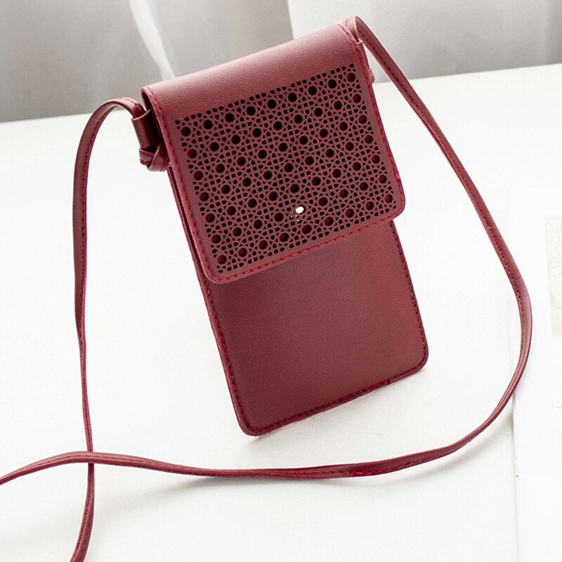 Mini sac bandoulière pour téléphone portable, pochette pour écran tactile, fenêtre transparente, DIN889