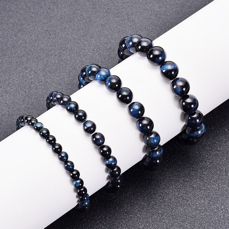 Mode 6 Mm 8 Mm 10 Mm 12 Mm Royal Blue Tijger Ogen Kralen Armband Mannen Charm Natuursteen Braslet voor Man Handgemaakte Sieraden Pulseras