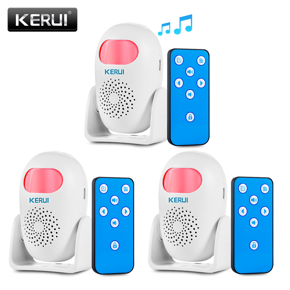 KERUI Wireless Motion Detector Home Security Loud Alarm Anti-Theft System Store Welcome PIR Motion Sensor With Remote Controller: Kit 4