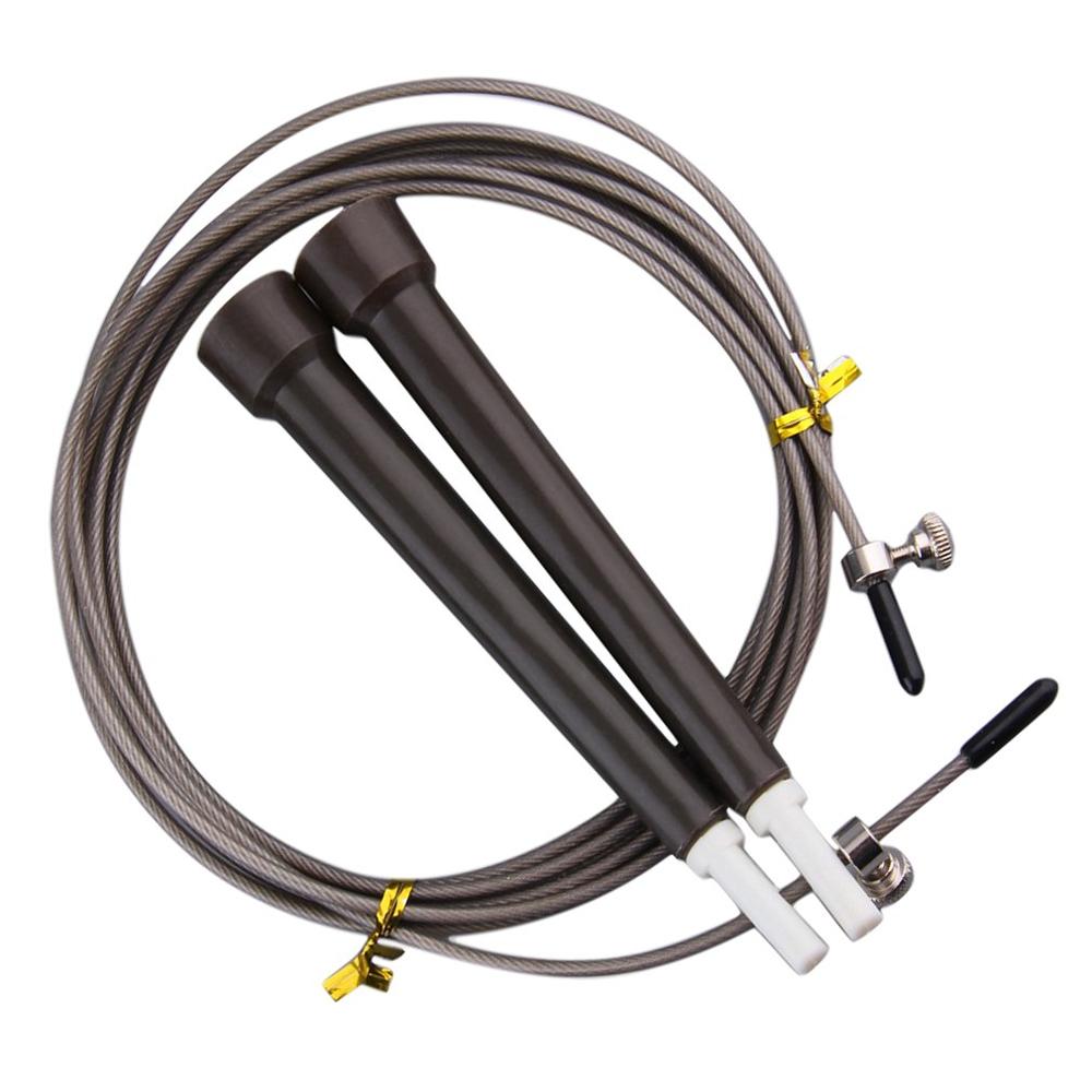 3m High Speed Aerobic Steel Wire Skipping Rope Length Adjustable Jump Rope Crossfit Fitness Equipment Skip Rope: gray