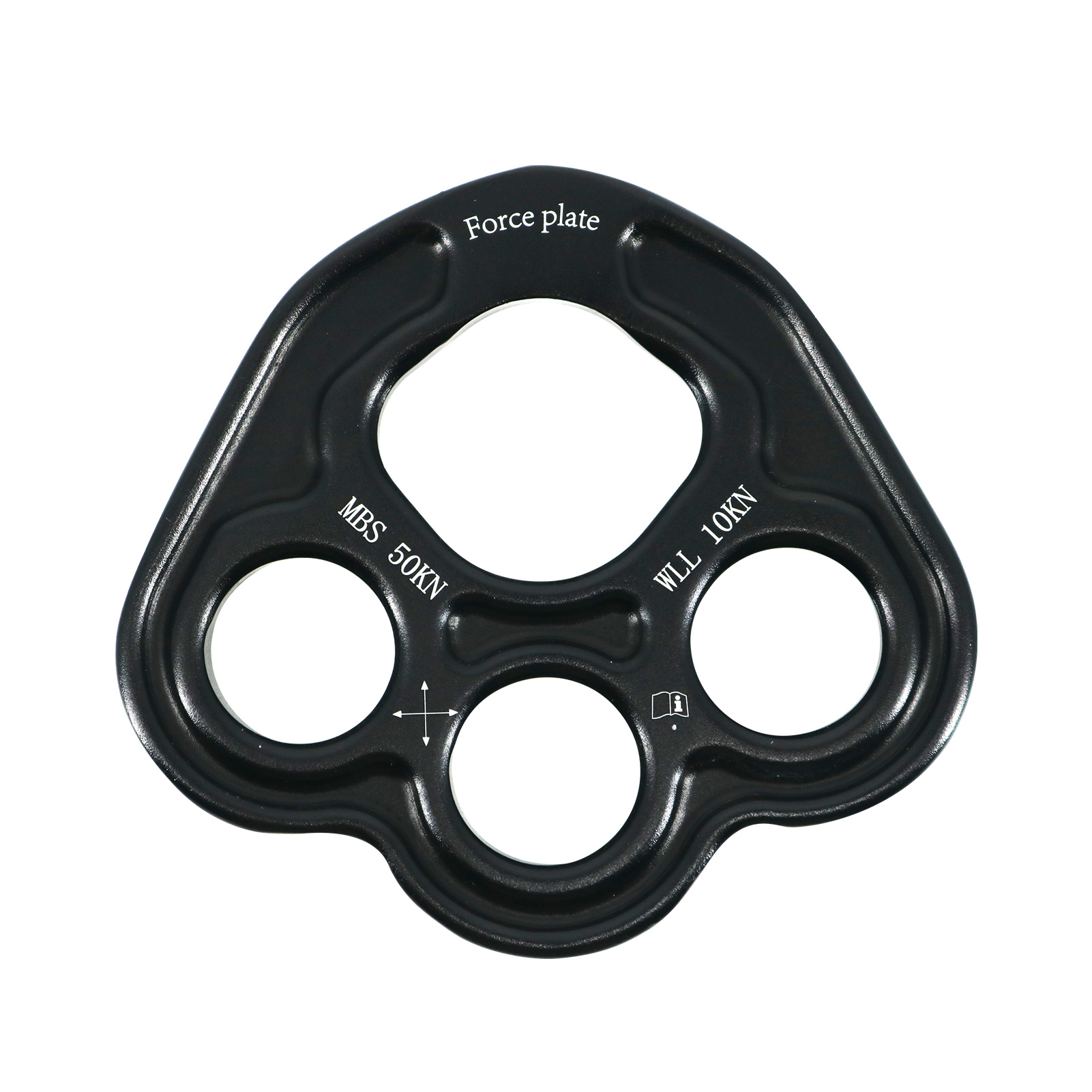 Rigging Plate Splitter Board Solid Outdoor Sports Force Dividing Aviation Aluminum 4 Holes Hammock Training Hiking: Black