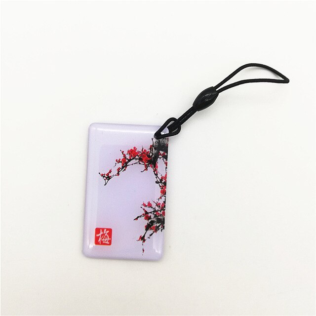 Chinese Elements 13.56MHZ MF 1K S50 FM11RF08 F08 NFC Transparent Trops of Glue Card RFID Key Tag Key Ring Token Keychain: Flower 2